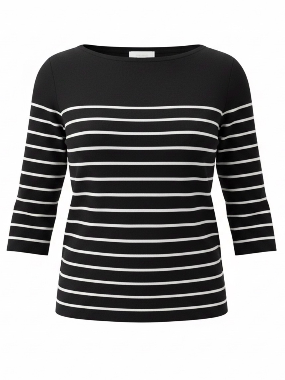 H&M Boatneck Three-quarter Sleeve Sweater in Black and White